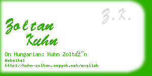 zoltan kuhn business card